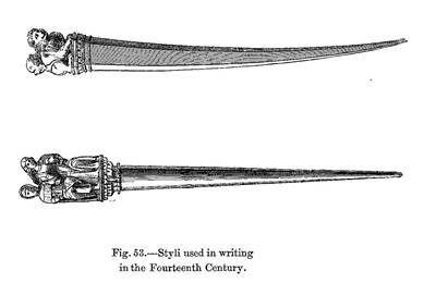 Picture Of Fourteenth Century Writing Implements
